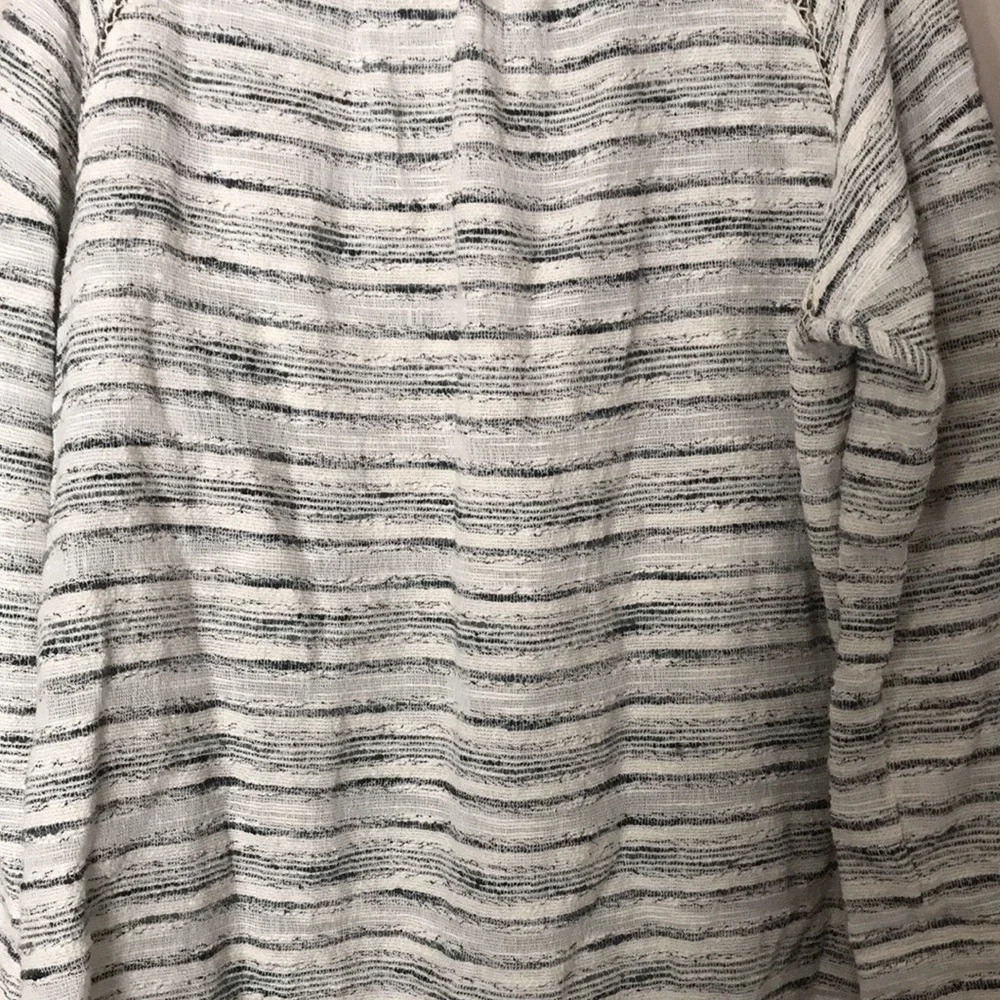 Free People Women's Henley Textured Striped Pullover Top Small
